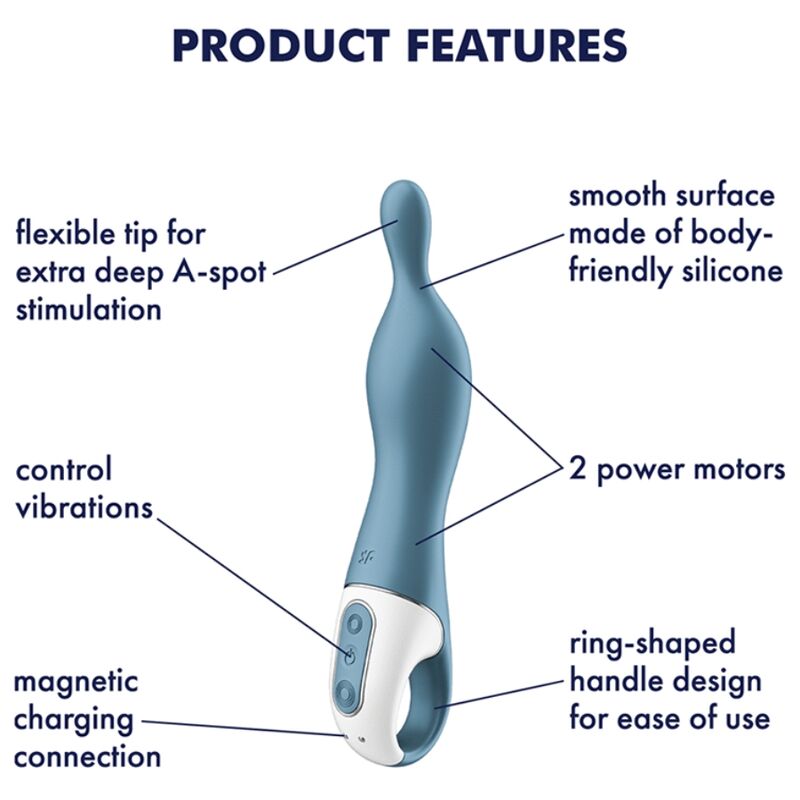 SATISFYER - VIBRATEUR AMAZING 1 ASPOT BLEU SATISFYER VIBRATOR
