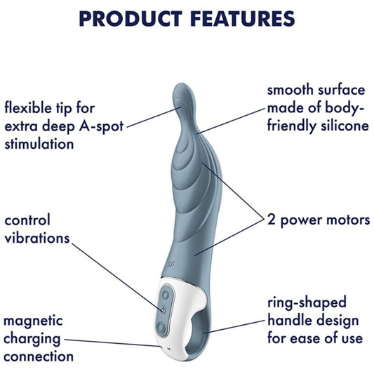 SATISFYER - VIBRATEUR AMAZING 2 ASPOT GRIS SATISFYER VIBRATOR