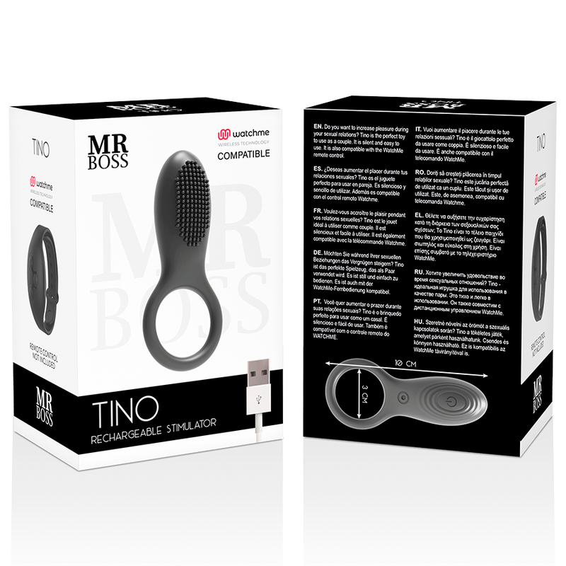 MR BOSS - BAGUE STIMULATEUR TINO COMPATIBLE AVEC LA TECHNOLOGIE SANS FIL WATCHME MR. BOSS