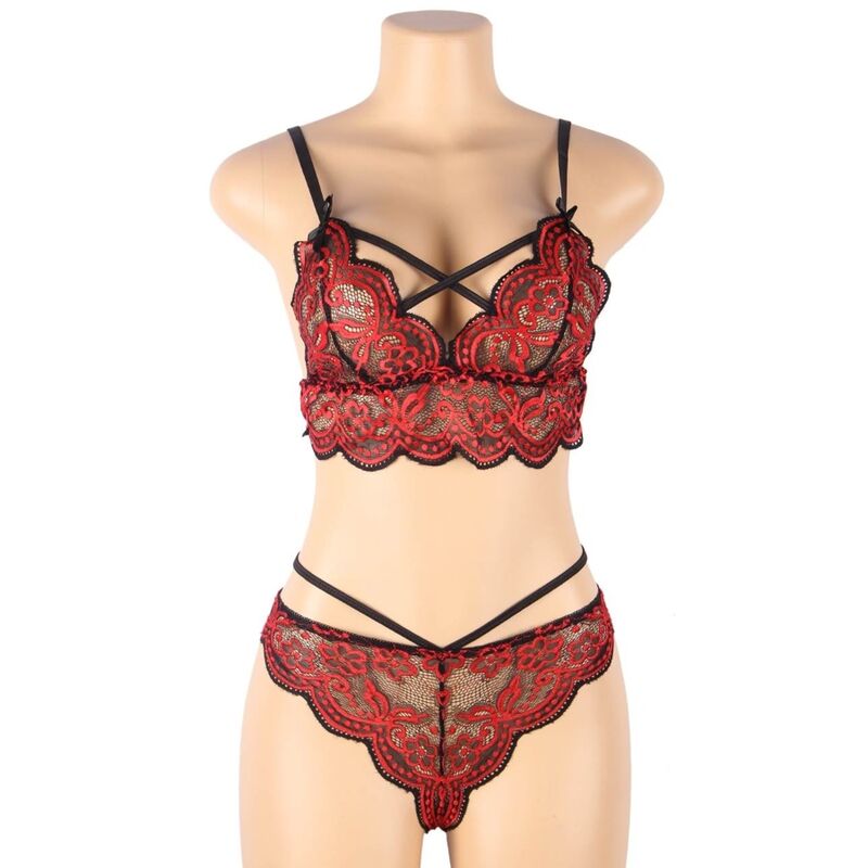 SUBBLIME - SET ENSEMBLE DEUX PIÈCES TOP ET CULOTTE EN DENTELLE S/M SUBBLIME SETS