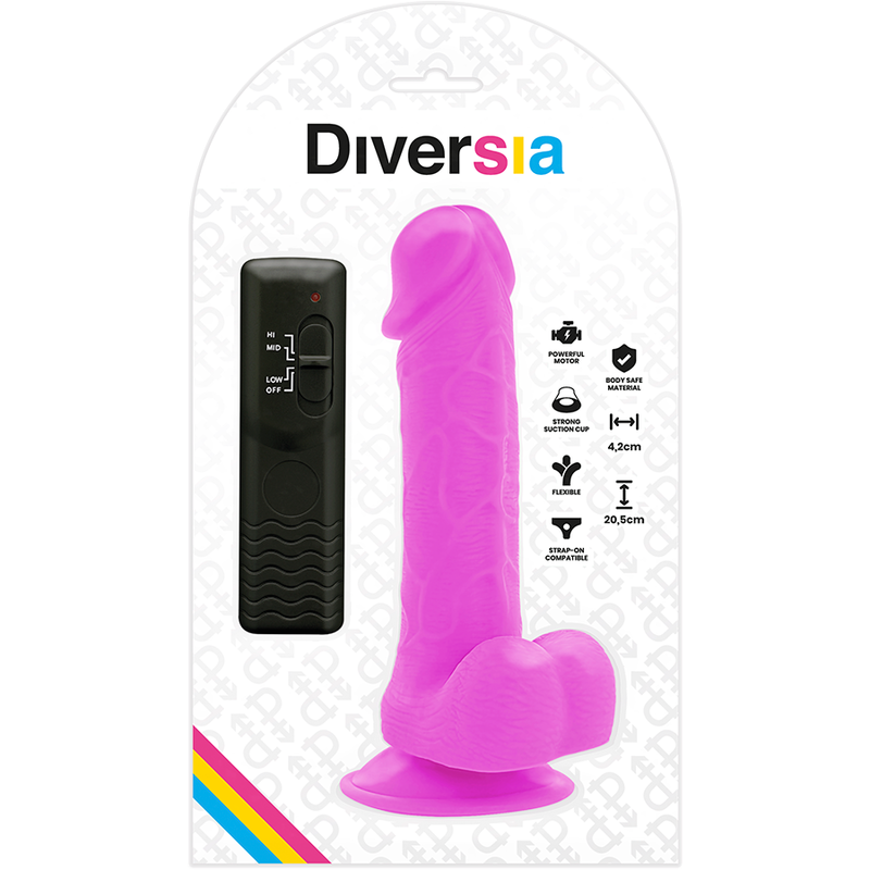 DIVERSIA - DILDO VIBRANT FLEXIBLE VIOLET 20.5 CM -O- 4.2 CM DIVERSIA