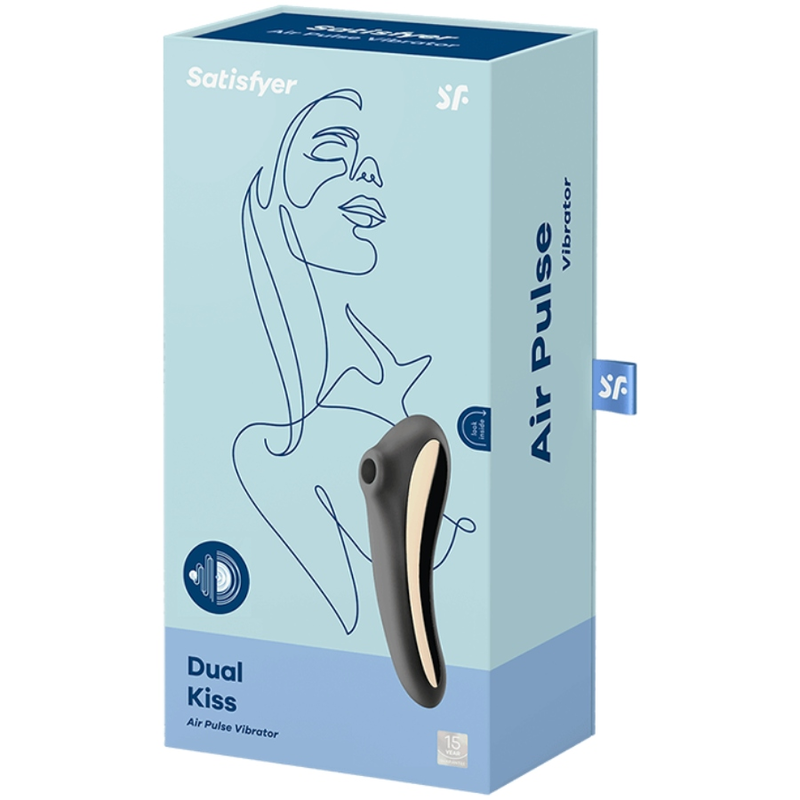 SATISFYER - VIBRATEUR DUAL KISS AIR PULSE NOIR SATISFYER AIR PULSE