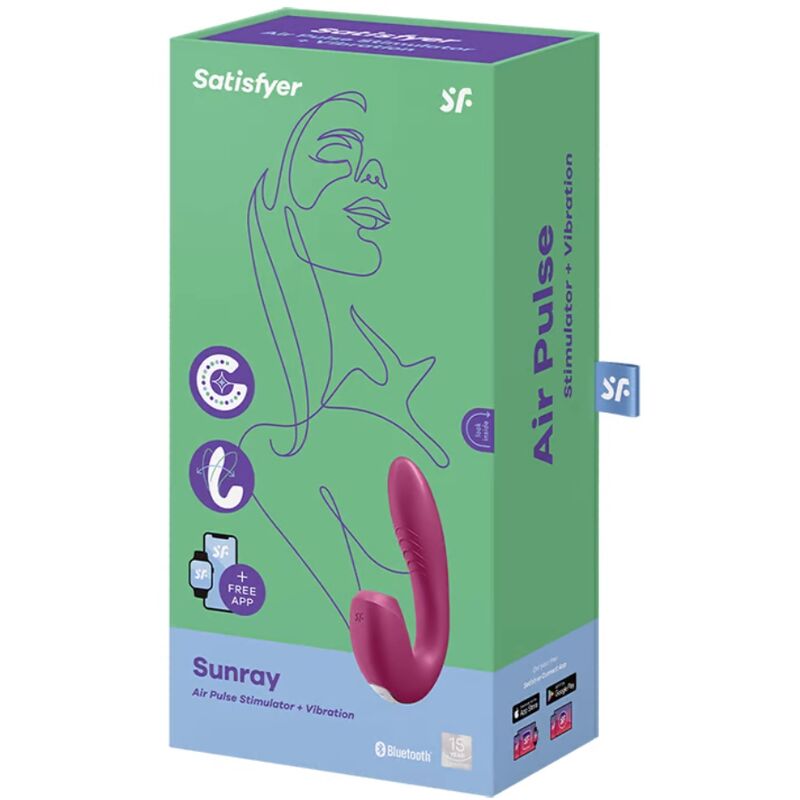 SATISFYER - APPLICATION SUNRAY STIMULATEUR ET VIBRATEUR ROUGE SATISFYER CONNECT