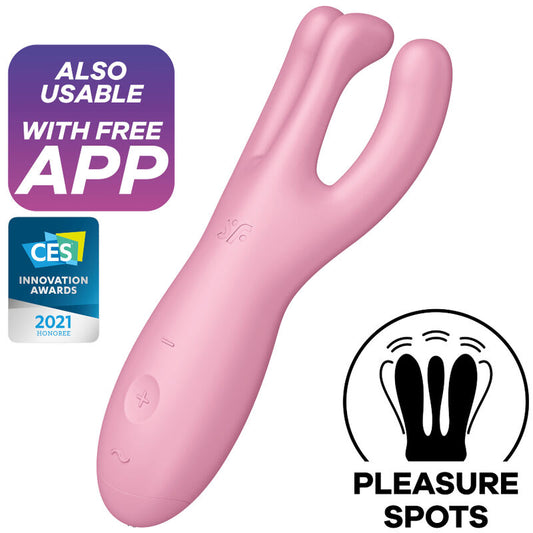 SATISFYER - APPLICATION VIBRATEUR THREESOME 4 ROSE SATISFYER CONNECT