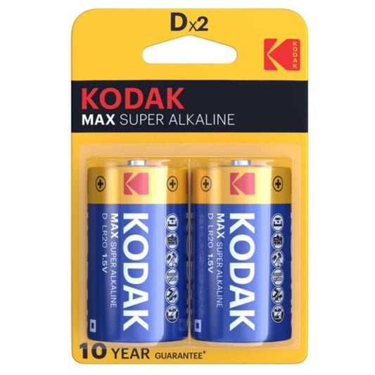 KODAK - PILE ALCALINE MAX D LR20 2 UNITÉ KODAK