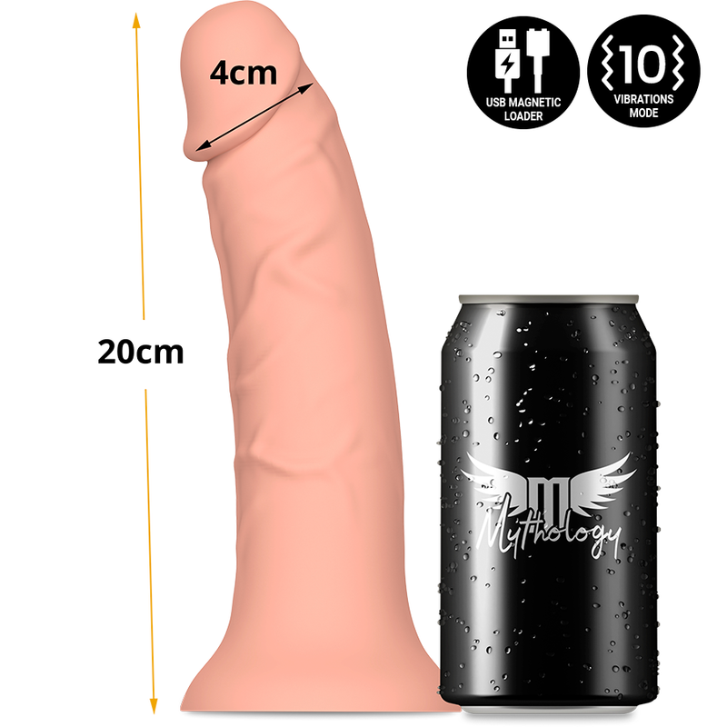 MYTHOLOGY - ASHER ORIGINAL DILDO M - VIBRATEUR COMPATIBLE AVEC LA TECHNOLOGIE SANS FIL WATCHME MYTHOLOGY FANTASY DILDO