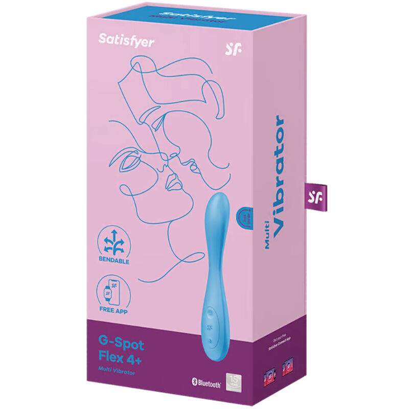 SATISFYER - APPLICATION MULTI VIBRATEUR G-SPOT FLEX 4+ BLEU SATISFYER CONNECT