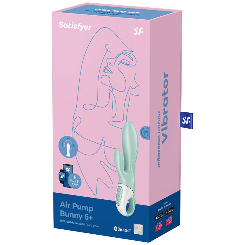 SATISFYER - AIR PUMP BUNNY 5+ APPLICATION GONFLABLE LAPIN VIBRATEUR VERT SATISFYER CONNECT