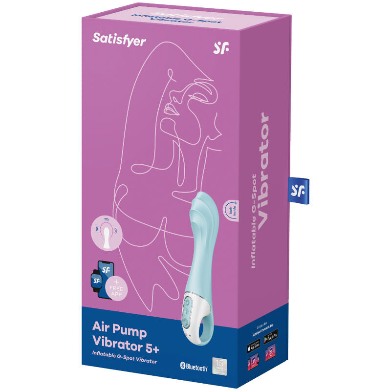 SATISFYER - AIR PUMP VIBRATOR 5+ APP GONFLABLE G-SPOT VIBRATOR BLEU SATISFYER CONNECT