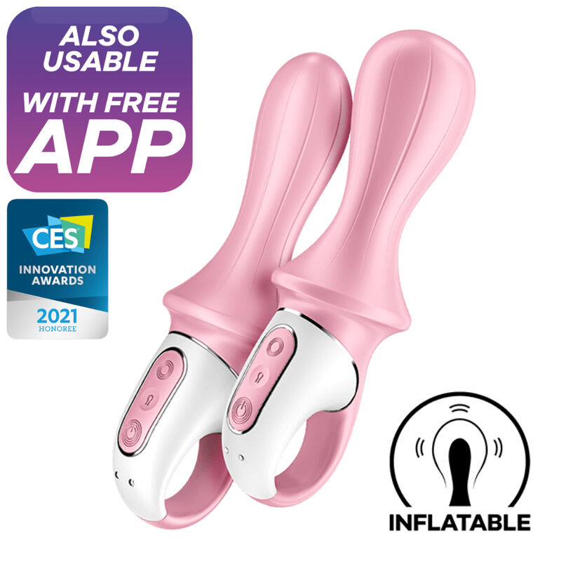 SATISFYER - AIR PUMP BOOTY 5+ VIBRATEUR ANAL GONFLABLE ROSE SATISFYER CONNECT
