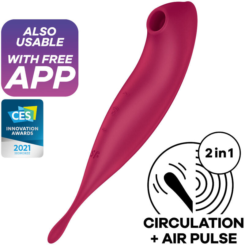 SATISFYER - APPLICATION DE STIMULATEUR ET VIBRATEUR TWIRLING PRO+ ROUGE SATISFYER CONNECT