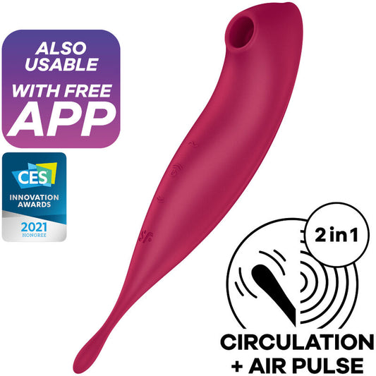 SATISFYER - APPLICATION DE STIMULATEUR ET VIBRATEUR TWIRLING PRO+ ROUGE SATISFYER CONNECT