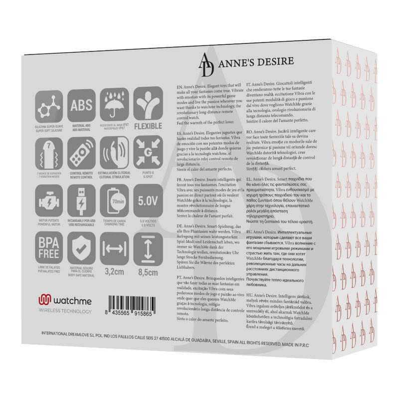 ANNE'S DESIRE - DUAL PLEASURE TECNOLOG A WATCHME NOIR/OR ANNE´S DESIRE