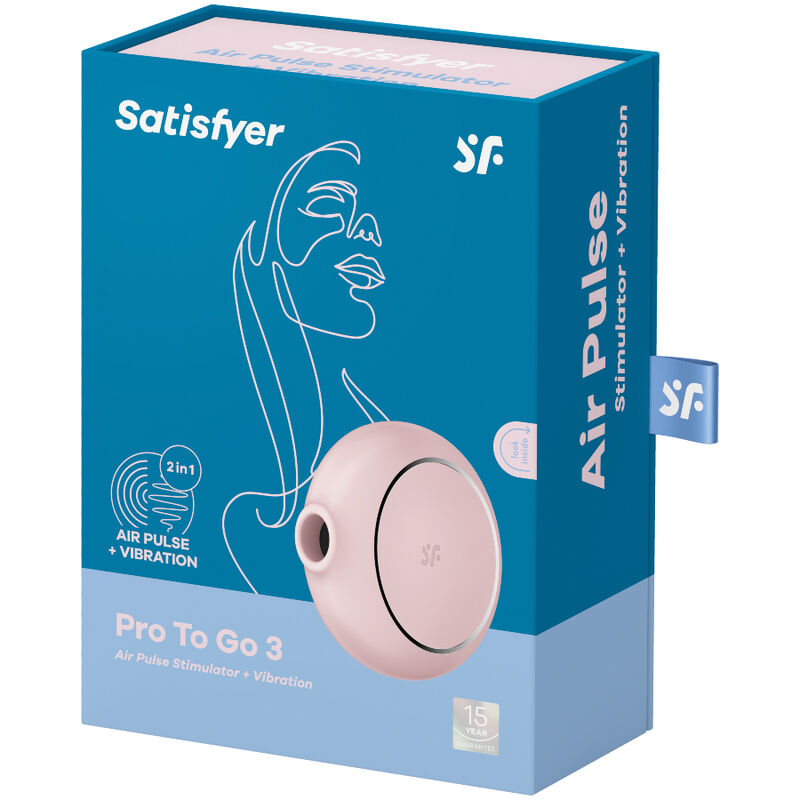 SATISFYER - STIMULATEUR ET VIBRATEUR DOUBLE AIR PULSE PRO TO GO 3 NOIR SATISFYER AIR PULSE