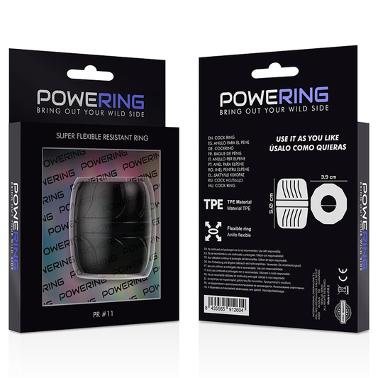 POWERING - ANNEAU PÉNIS SUPER FLEXIBLE ET RÉSISTANT 5 CM PR11 NOIR POWERING