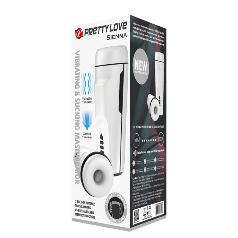 PRETTY LOVE - SIENNA MASTURBATEUR VIBRANT POUR HOMMES AVEC VOIX ET ASPIRATION PRETTY LOVE MALE