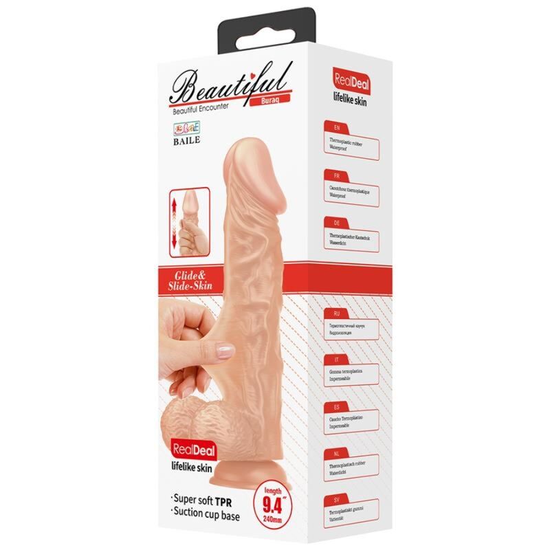 BAILE - BELLE RENCONTRE BURAQ GODE RÉALISTE FLEXIBLE 24 CM NATUREL BAILE DILDOS