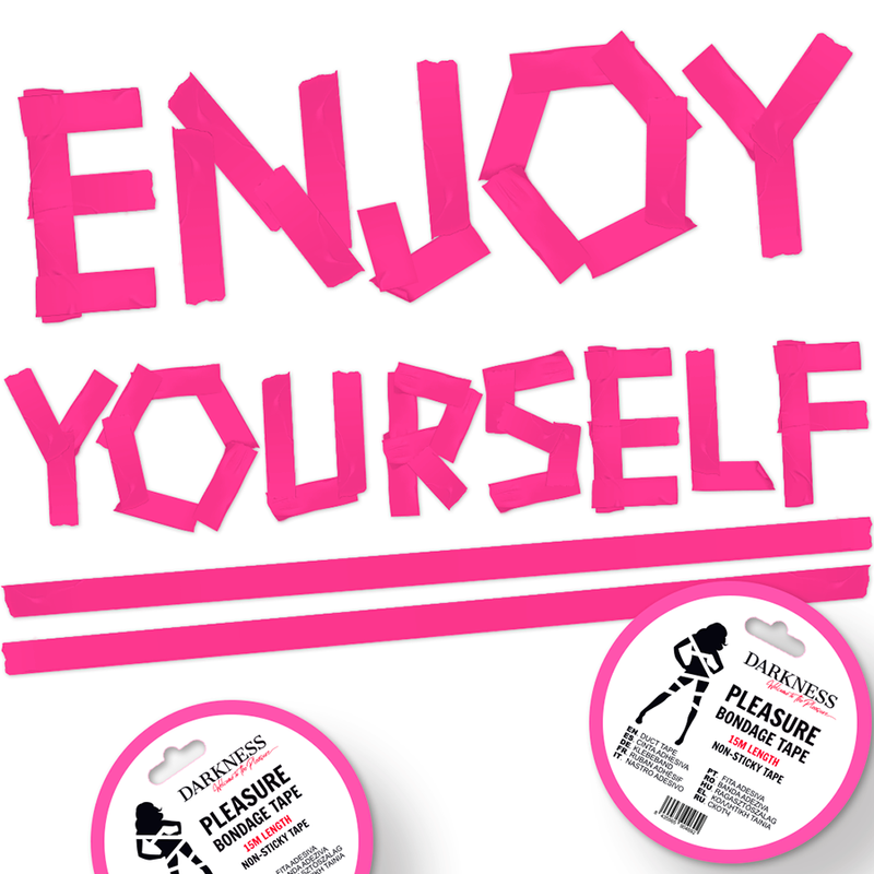 DARKNESS - RUBAN DE BONDAGE ROSE NON COLLANT 15 M DARKNESS BONDAGE