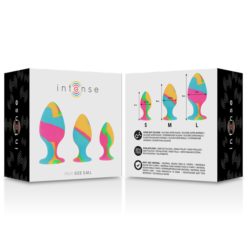INTENSE - ENSEMBLE DE BOUCHONS EN SILICONE MULTICOLORE INTENSE ANAL TOYS