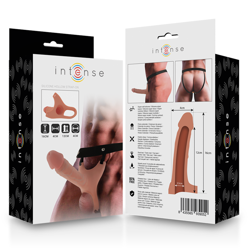 INTENSE - HARNAIS CREUX AVEC GODE EN SILICONE 16 X 3,5 CM INTENSE COUPLES TOYS