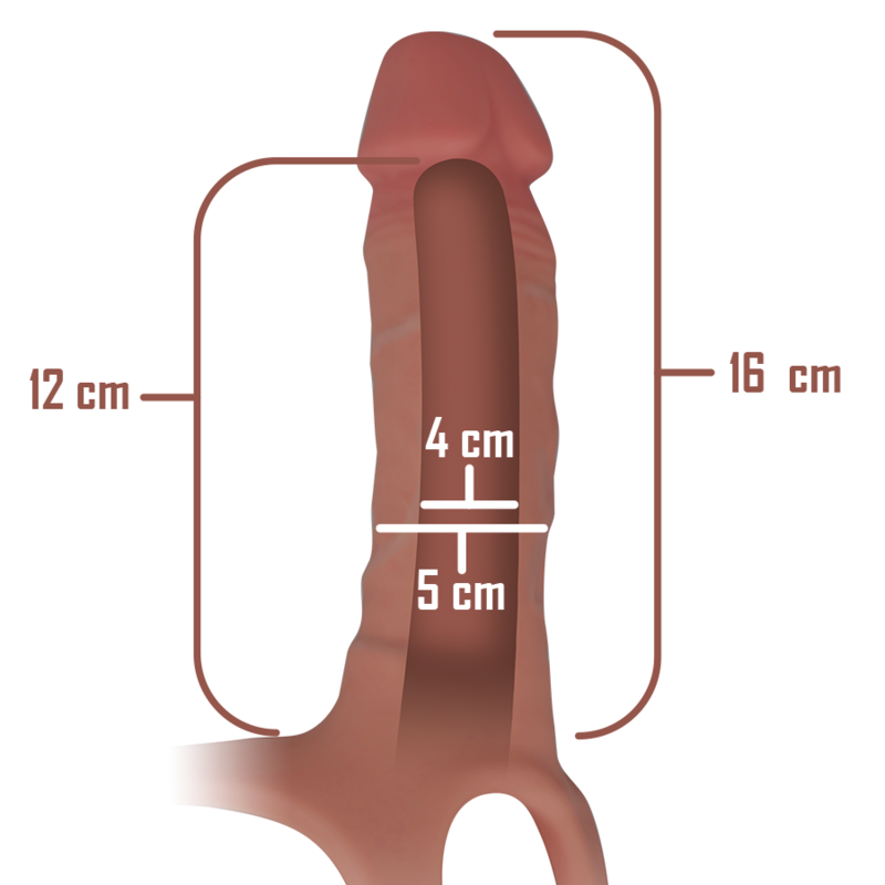 INTENSE - HARNAIS CREUX AVEC GODE EN SILICONE 16 X 3,5 CM INTENSE COUPLES TOYS