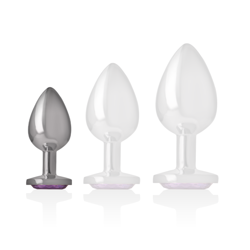 INTENSE - PLUG ANAL EN MÉTAL ALUMINIUM AVEC CRISTAL VIOLET TAILLE S INTENSE ANAL TOYS