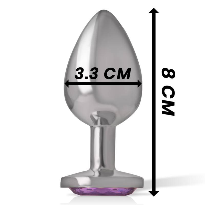 INTENSE - PLUG ANAL EN MÉTAL ALUMINIUM AVEC CRISTAL VIOLET TAILLE M INTENSE ANAL TOYS