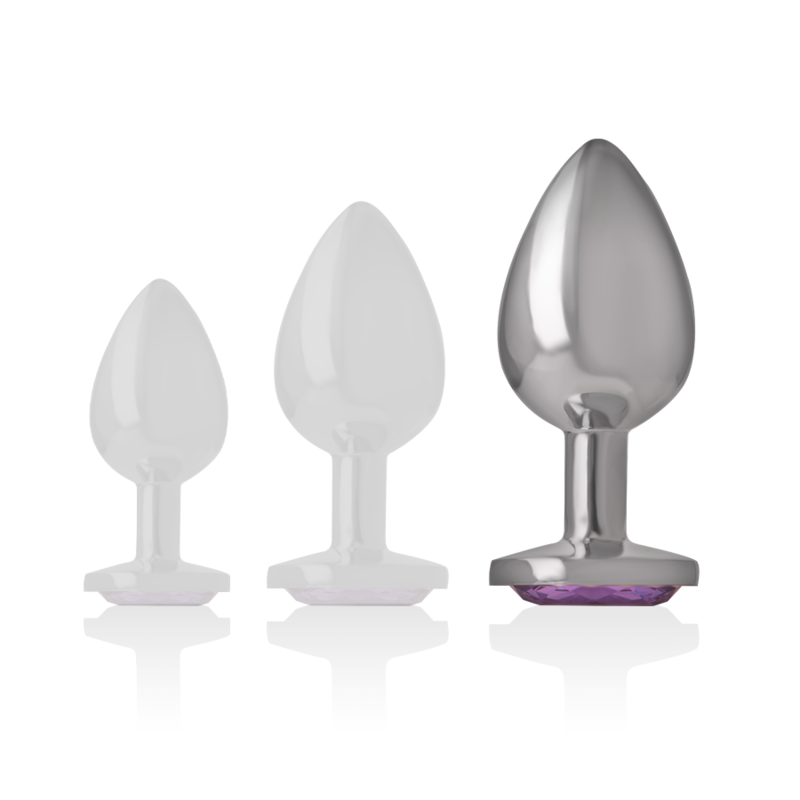 INTENSE - PLUG ANAL EN MÉTAL ALUMINIUM AVEC CRISTAL VIOLET TAILLE L INTENSE ANAL TOYS