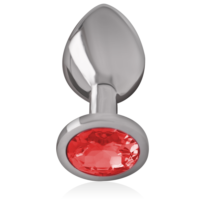 INTENSE - PLUG ANAL EN MÉTAL ALUMINIUM AVEC CRISTAL ROUGE TAILLE S INTENSE ANAL TOYS
