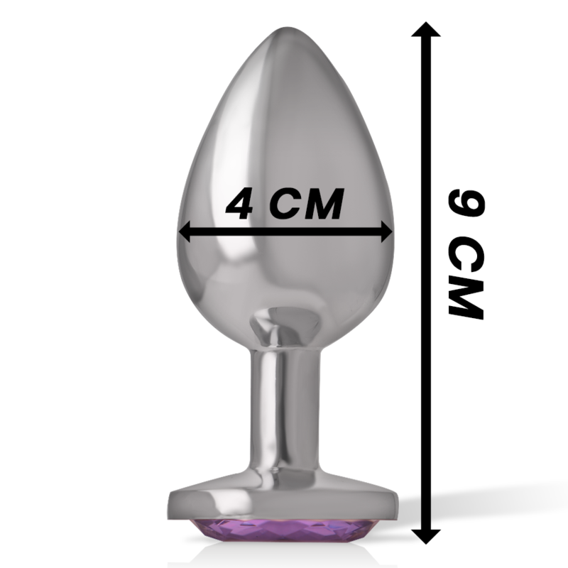 INTENSE - PLUG ANAL EN MÉTAL ALUMINIUM AVEC CRISTAL VIOLET TAILLE L INTENSE ANAL TOYS