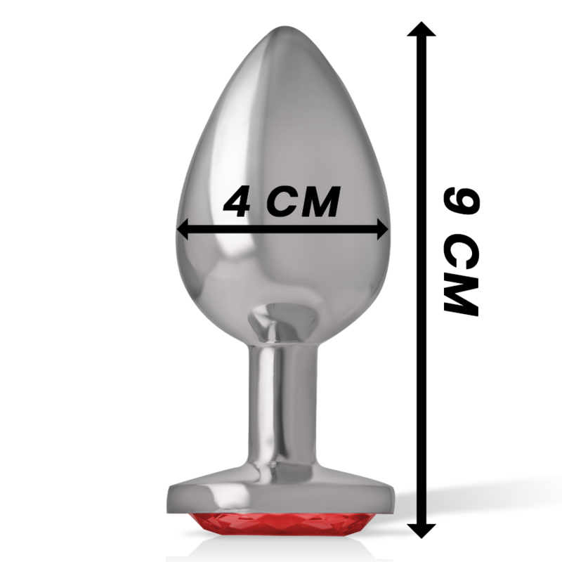 INTENSE - PLUG ANAL EN MÉTAL ALUMINIUM AVEC CRISTAL ROUGE TAILLE L INTENSE ANAL TOYS