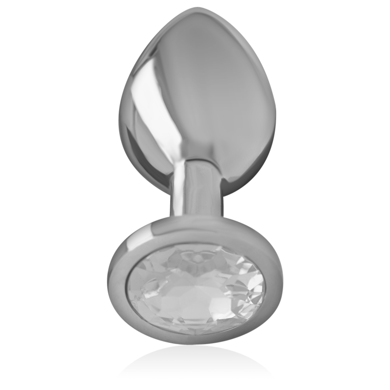 INTENSE - PLUG ANAL EN MÉTAL ALUMINIUM AVEC CRISTAL DARGENT TAILLE M INTENSE ANAL TOYS