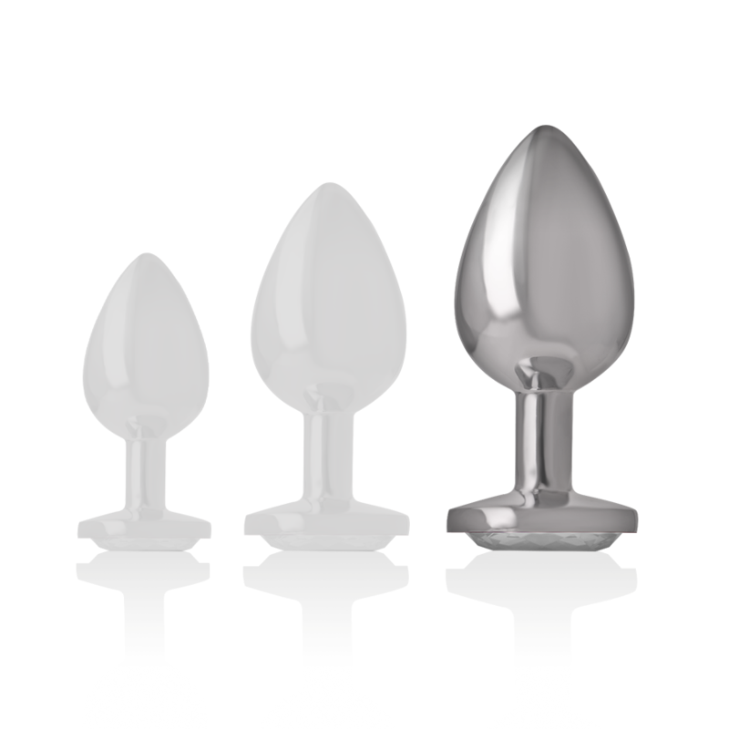 INTENSE - PLUG ANAL EN MÉTAL ALUMINIUM AVEC CRISTAL DARGENT TAILLE L INTENSE ANAL TOYS