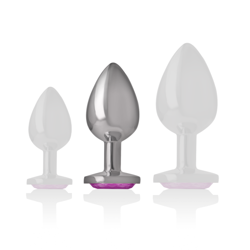 INTENSE - PLUG ANAL EN MÉTAL ALUMINIUM AVEC CRISTAL ROSE TAILLE M INTENSE ANAL TOYS