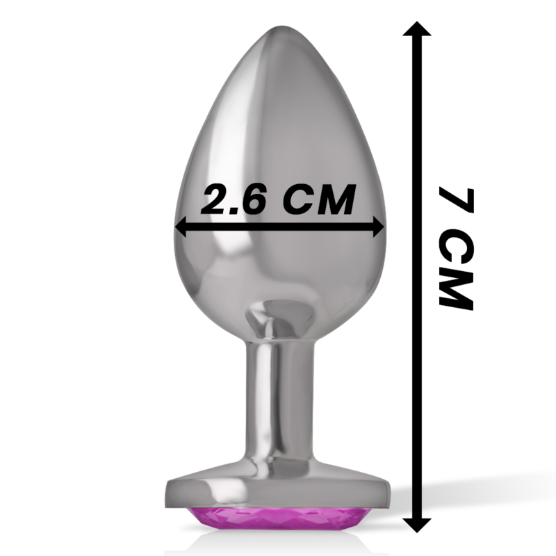 INTENSE - PLUG ANAL EN MÉTAL ALUMINIUM AVEC CRISTAL ROSE TAILLE S INTENSE ANAL TOYS