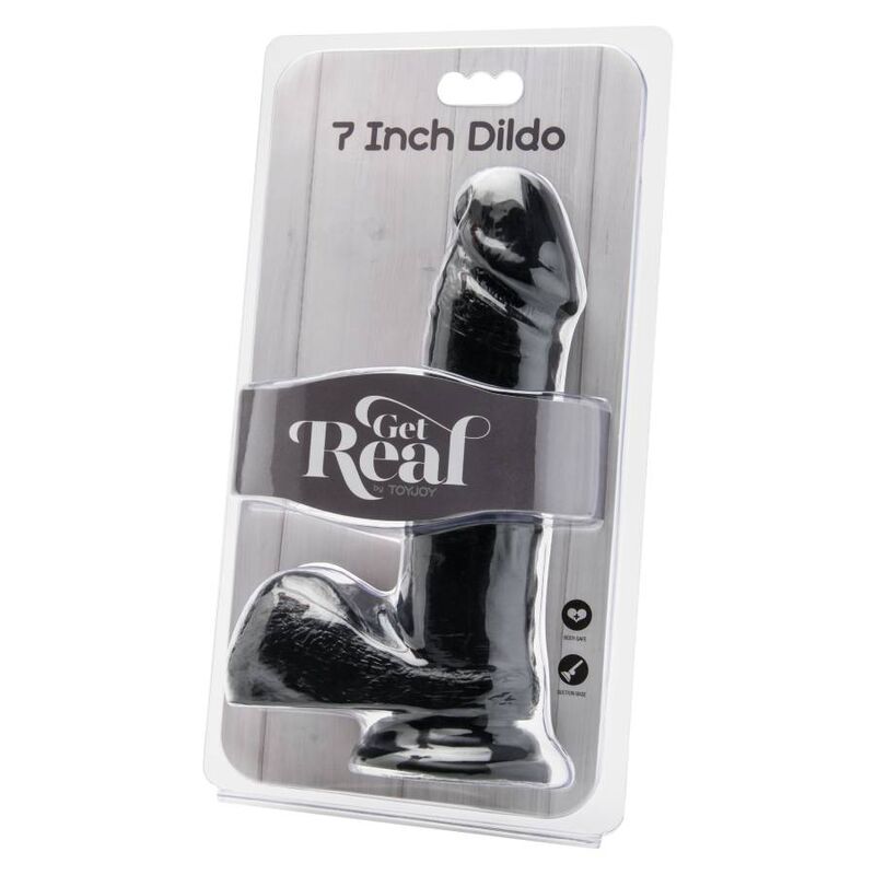GET REAL - GODE 18 CM AVEC BOULES NOIR GET REAL
