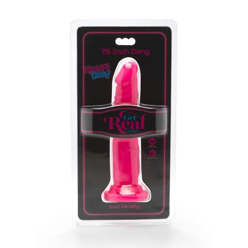 GET REAL - HAPPY DICKS DONG 19 CM ROSE GET REAL