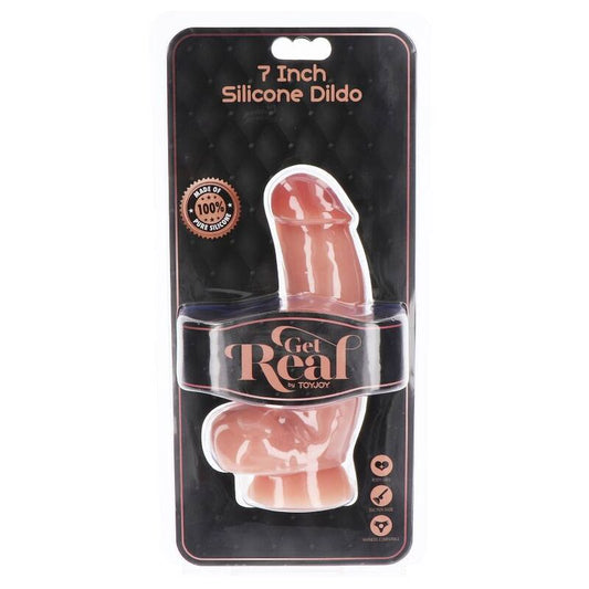 GET REAL - GODE EN SILICONE 18 CM AVEC BALLES PEAU GET REAL