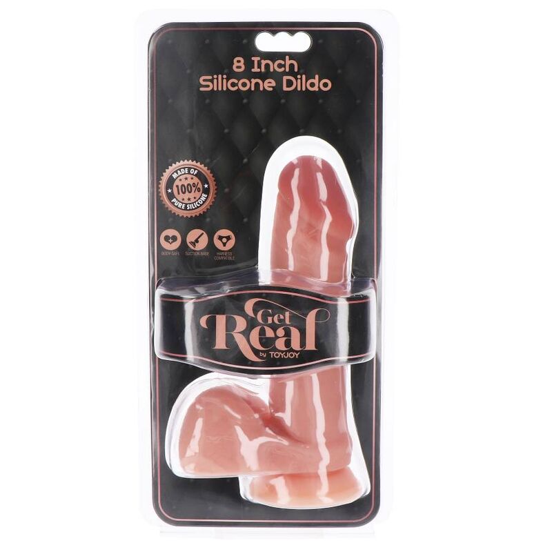 GET REAL - GODE EN SILICONE 20,5 CM AVEC BALLES PEAU GET REAL