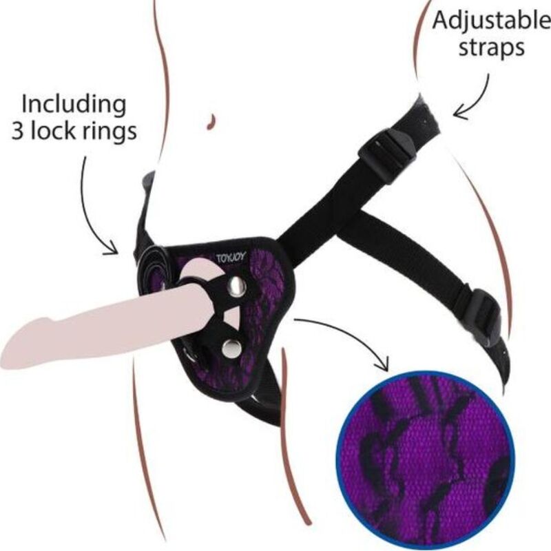 GET REAL - HARNAIS EN DENTELLE  STRAP-ON VIOLET GET REAL