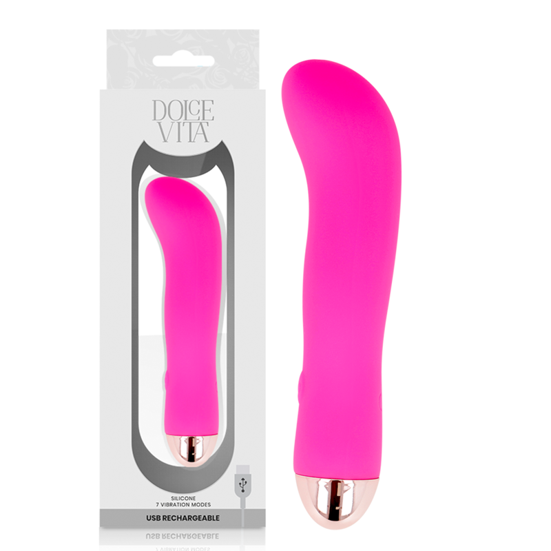 DOLCE VITA - VIBRATEUR RECHARGEABLE DEUX ROSE 7 VITESSES DOLCE VITA