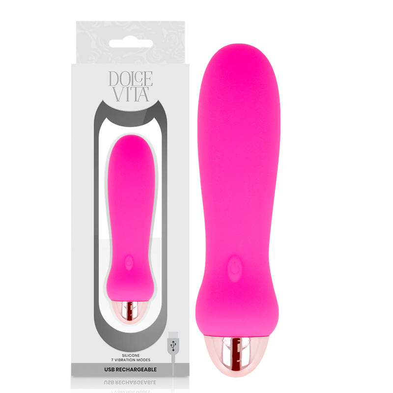 DOLCE VITA - VIBRATEUR RECHARGEABLE CINQ ROSE 7 VITESSES DOLCE VITA