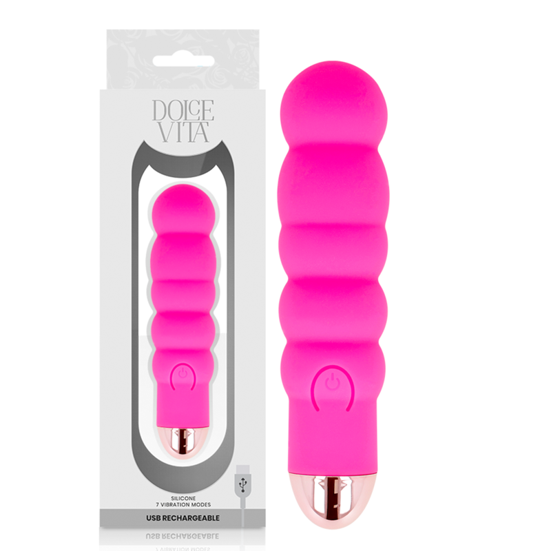 DOLCE VITA - VIBRATEUR RECHARGEABLE SIX ROSE 7 VITESSES DOLCE VITA