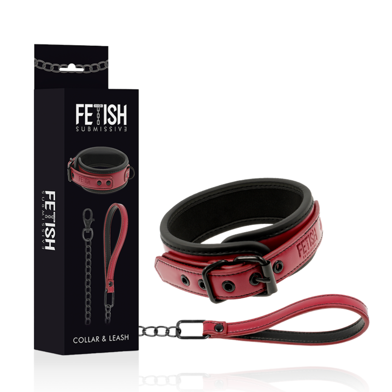FETISH SUBMISSIVE DARK ROOM - COLLIER CHAÎNE DOUBLURE EN NÉOPRÈNE FETISH SUBMISSIVE DARK ROOM