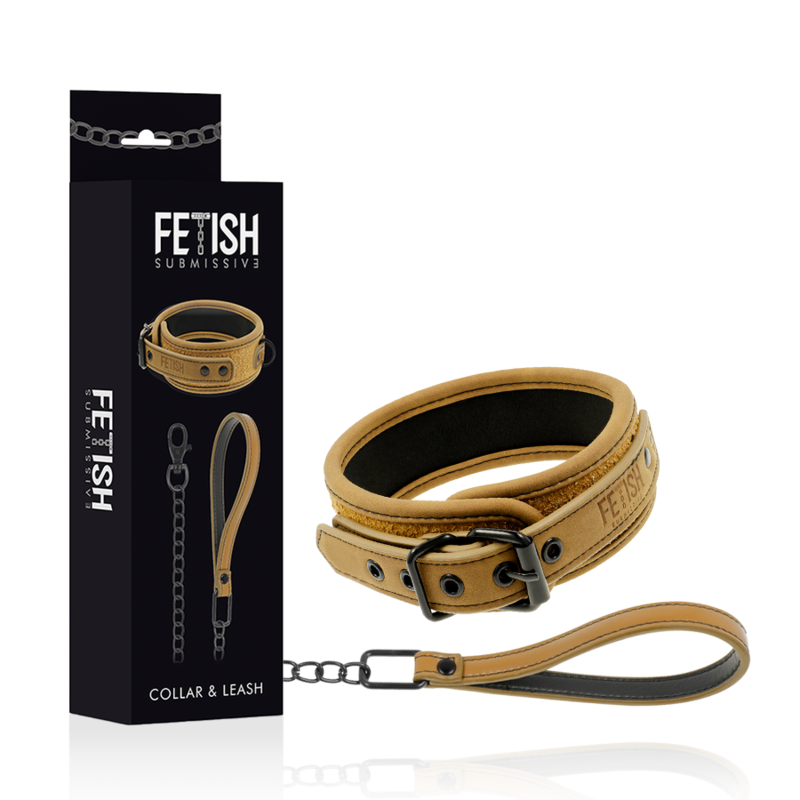 FETISH SUBMISSIVE ORIGIN - COLLIER CHAÎNE DOUBLÉE DE NÉOPRÈNE FETISH SUBMISSIVE ORIGIN