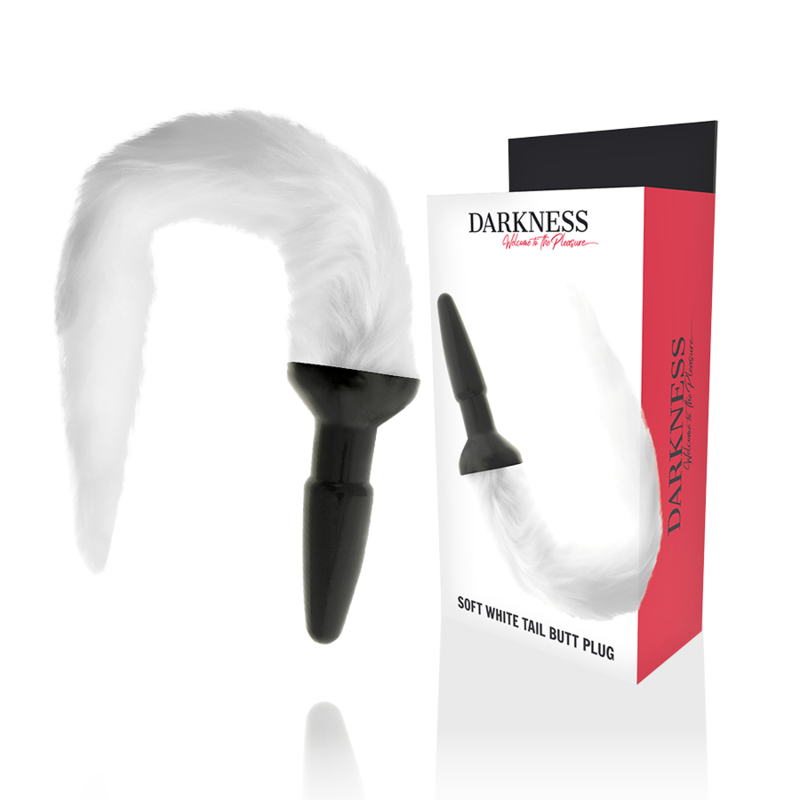 DARKNESS - PLUG ANAL EN SILICONE AVEC QUEUE BLANCHE DARKNESS ANAL