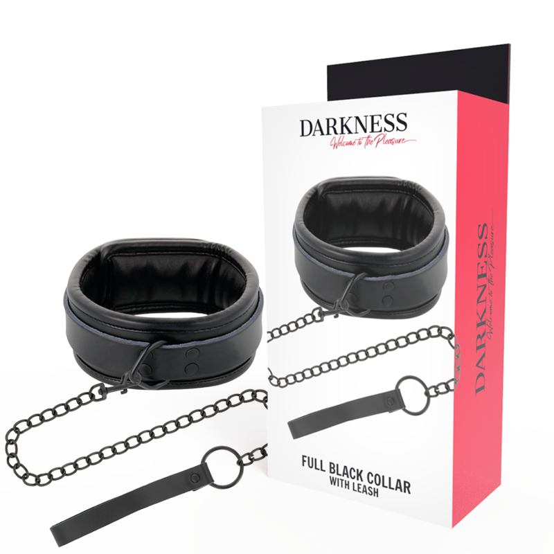DARKNESS - COLLIER NOIR AVEC CHAÎNE DARKNESS BONDAGE