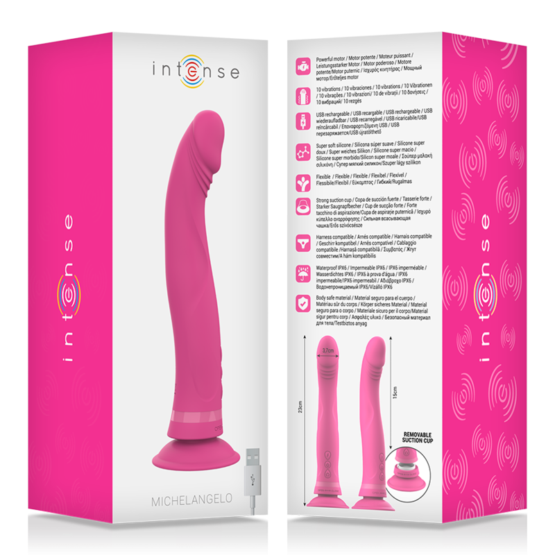 INTENSE - GODE VIBRATEUR EN SILICONE ROSE MICHELANGELO INTENSE FUN
