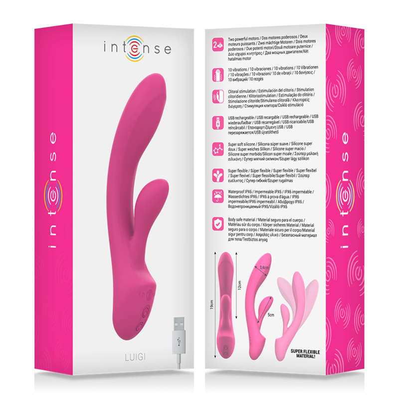 INTENSE - VIBRATEUR LUIGI RABBIT SILICONE LIQUIDE ROSE INTENSE FUN