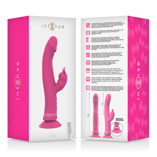 INTENSE - VIBRATEUR JULIO RABBIT SILICONE ROSE INTENSE FUN